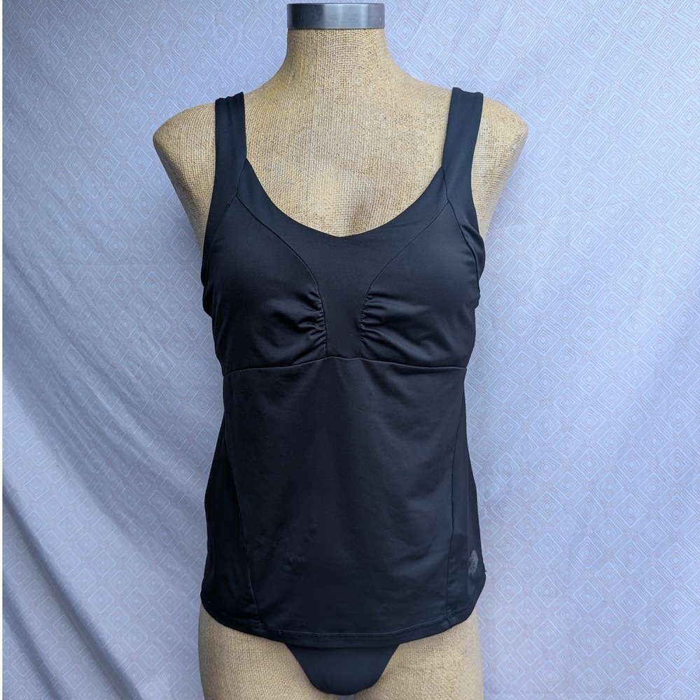 The North Face Tankini Top Womens Black Excellent Ruched V-Neck Active Swim M